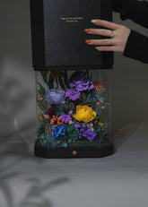 八角形永生花皮質禮盒